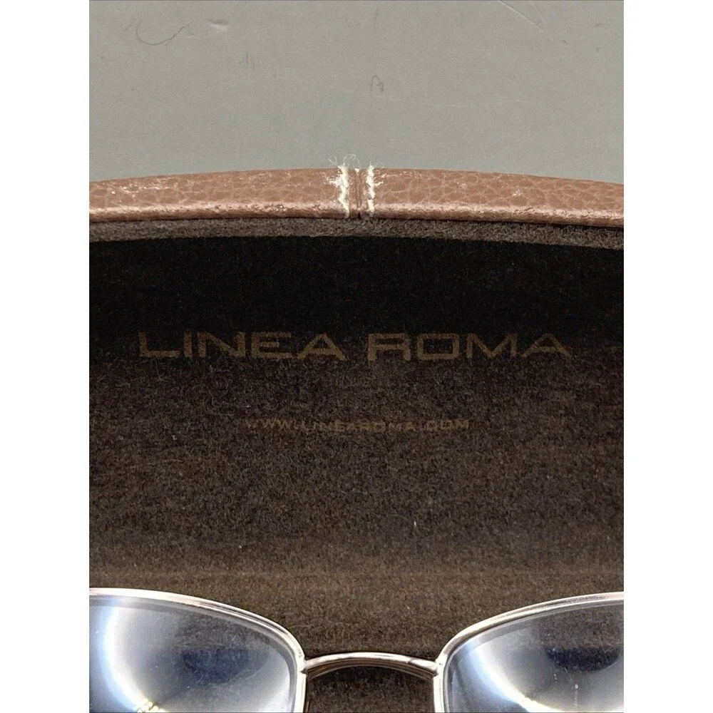 Linea Roma Ivanka C3 50 17 135 Geometric Brown Eyeglasses Frames & Case Italy